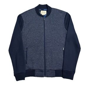 Boston Traders Men's L Flannel Lined Full Zip Sweater Jacket Bomber Style